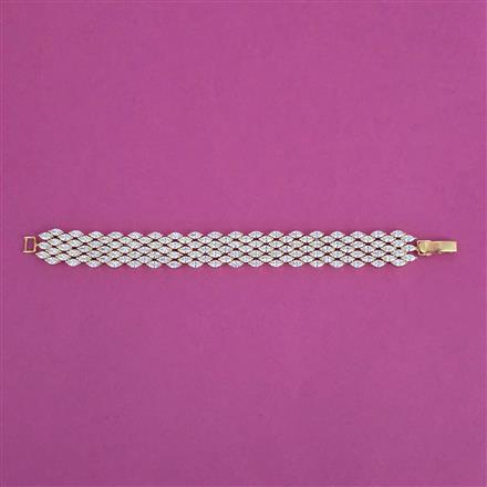 American Diamond Classic Bracelet With 2 Tone Plating Rhodium Plating