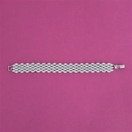 American Diamond Classic Bracelet With 2 Tone Plating Rhodium Plating