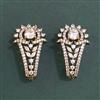 American Diamond Classic Earring With Mehndi Plating 2 Tone Plating Rhodium Plating