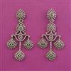 American Diamond Classic Earring With Mehndi Plating 2 Tone Plating Rhodium Plating