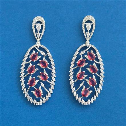 American Diamond Classic Earring With Rhodium Plating