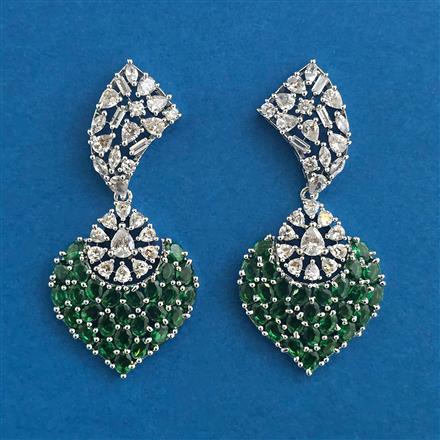 American Diamond Classic Earring With Rhodium Plating
