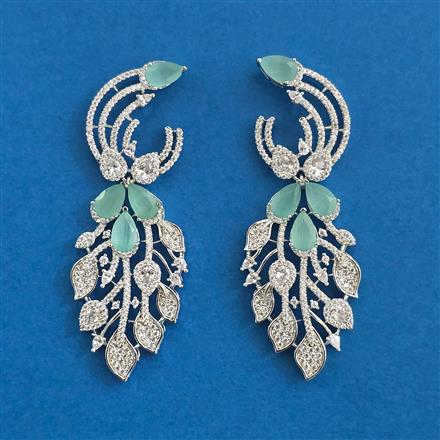 American Diamond Classic Earring With Rhodium Plating