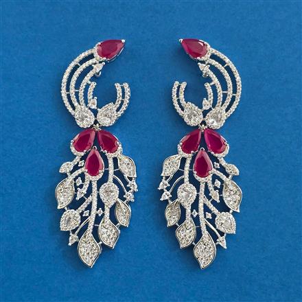 American Diamond Classic Earring With Rhodium Plating