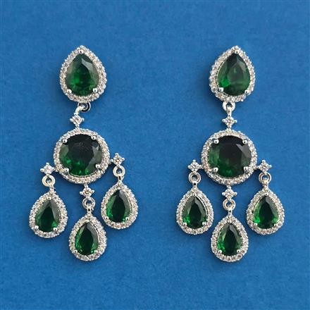 American Diamond Classic Earring With Rhodium Plating