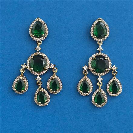 American Diamond Classic Earring With Mehndi Plating