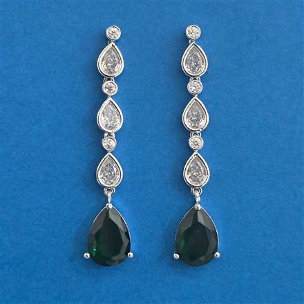 American Diamond Classic Earring With Rhodium Plating