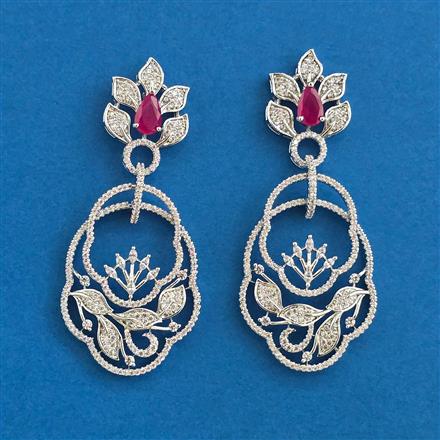 American Diamond Classic Earring With Rhodium Plating