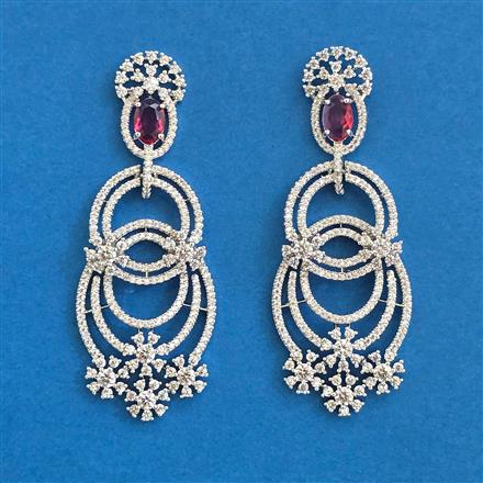 American Diamond Classic Earring With Rhodium Plating