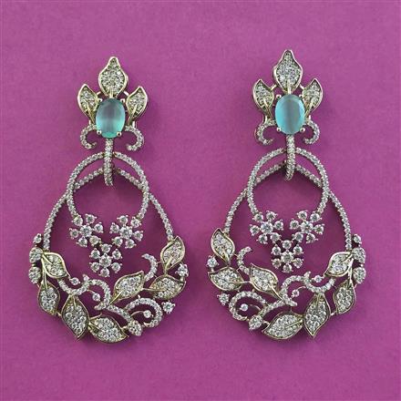 American Diamond Classic Earring With Mehndi Plating