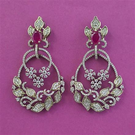 American Diamond Classic Earring With Mehndi Plating