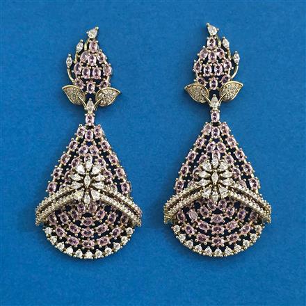 American Diamond Classic Earring With Mehndi Plating