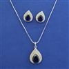 American Diamond Classic Pendant Set With Rhodium Plating