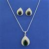 American Diamond Classic Pendant Set With Rhodium Plating