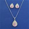 American Diamond Classic Pendant Set With Rhodium Plating