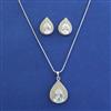 American Diamond Classic Pendant Set With Rhodium Plating