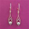 American Diamond Moti Earring With 2 Tone Plating Rhodium Plating