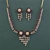 American Diamond Classic Necklace With Mehndi Plating