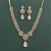 American Diamond Classic Necklace With 2 Tone Plating