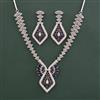 American Diamond Classic Necklace With Rhodium Plating