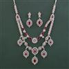 American Diamond Classic Necklace With Rhodium Plating