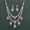 American Diamond Classic Necklace With Rhodium Plating