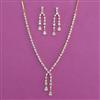 American Diamond Classic Necklace With Mehndi Plating 2 Tone Plating Rhodium Plating
