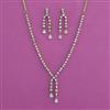American Diamond Classic Necklace With Mehndi Plating 2 Tone Plating Rhodium Plating