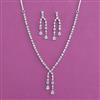 American Diamond Classic Necklace With Mehndi Plating 2 Tone Plating Rhodium Plating