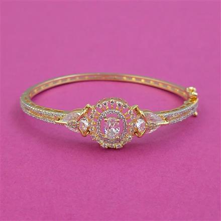 American Diamond Openable Kada With 2 Tone Plating