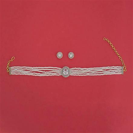 American Diamond Classic Necklace With 2 Tone Plating