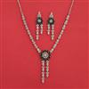American Diamond Classic Necklace With Rhodium Plating