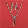 American Diamond Classic Necklace With Rhodium Plating