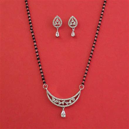 American Diamond Classic Mangalsutra With 2 Tone Plating Rhodium Plating
