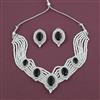 American Diamond Choker Necklace With Rhodium Plating
