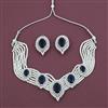 American Diamond Choker Necklace With Rhodium Plating