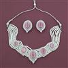 American Diamond Choker Necklace With Rhodium Plating