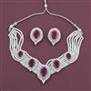 American Diamond Choker Necklace With Rhodium Plating