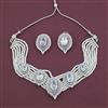 American Diamond Choker Necklace With Rhodium Plating