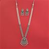 American Diamond Classic Pendant Set With Rhodium Plating