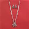 American Diamond Classic Pendant Set With Rhodium Plating