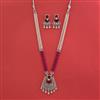 American Diamond Classic Pendant Set With Rhodium Plating