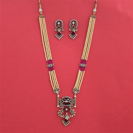American Diamond Classic Pendant Set with Mehndi Plating