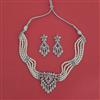 American Diamond Classic Necklace With Rhodium Plating