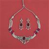 American Diamond Classic Necklace With Rhodium Plating