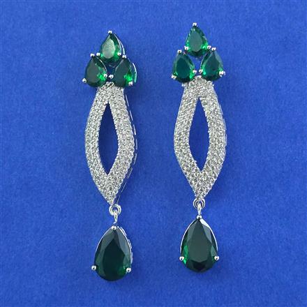 American Diamond Classic Earring with Rhodium Plating