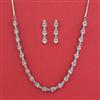 American Diamond Classic Necklace with Rhodium Plating