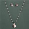 American Diamond Classic Pendant Set with Rhodium Plating