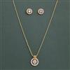American Diamond Classic Pendant Set with 2 Tone Plating