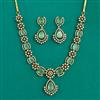 American Diamond Classic Necklace with Mehndi Plating